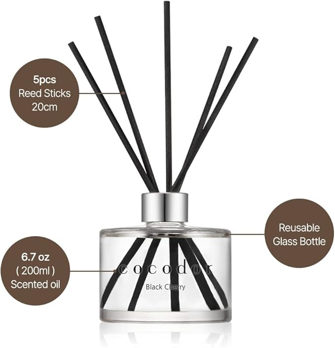 COCODOR Signature Reed Diffuser Set/Woody Hotel / 6.7oz /1 Pack/Home Fragrance Diffuser, Oil Scent Diffuser for Bathroom Shelf Decor