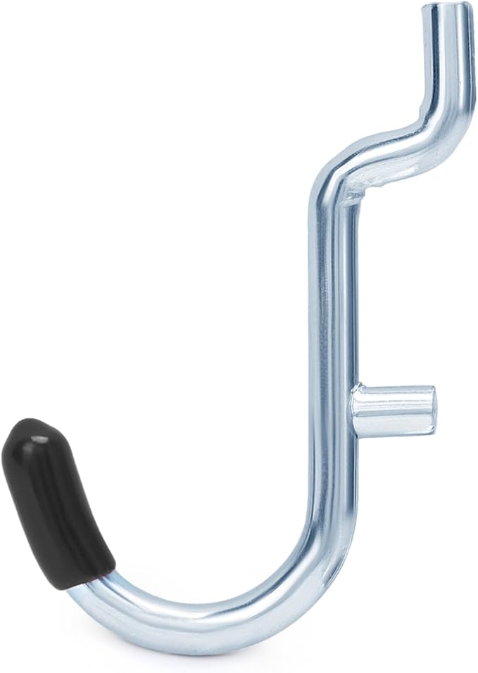 1/4 Inch Extra Thick Pegboard Hooks,Only Suitable for 1/4" Pegboard Board,Metal Pegboard Hooks for Hanging Storage(60pcs J Hook, Black)