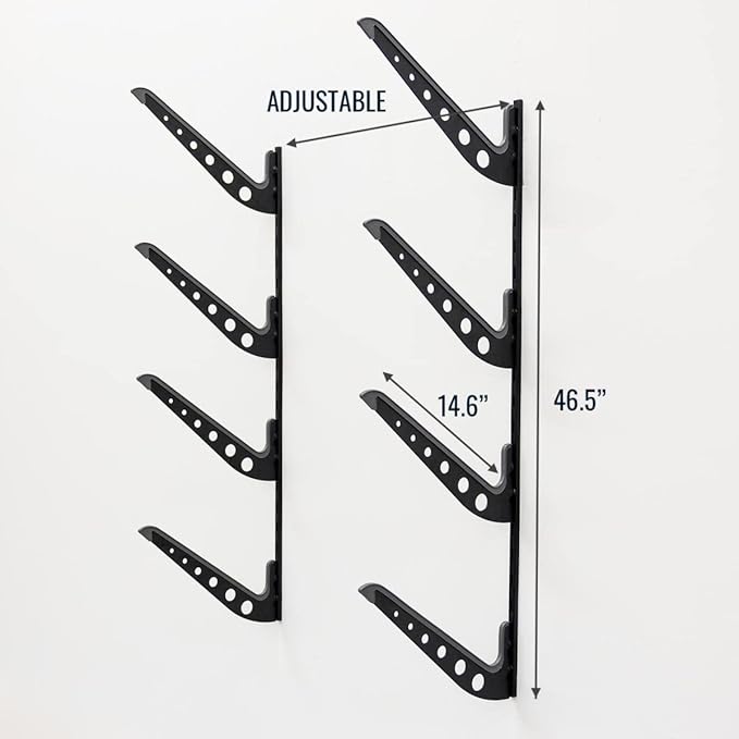 StoreYourBoard Beach Chair and Umbrella Wall Storage Rack, Metal Adjustable 4 Level Beach Gear Hanger, Garage and Home Organizer, Heavy Duty Beach Chair Rack Holds up to 100 lbs