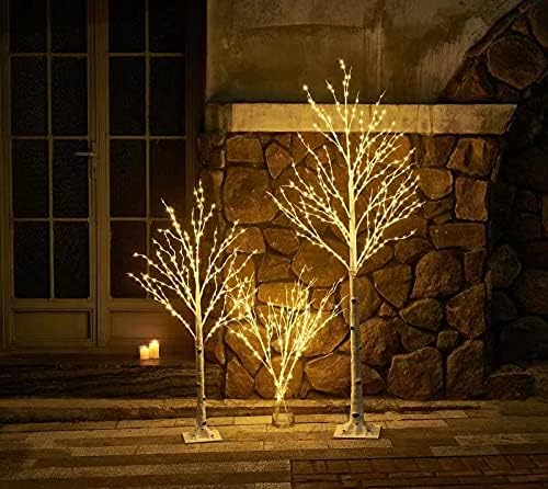 Birchlitland LED Birch Tree 4FT 200L Warm White Fairy Lights, Lighted Trees for Indoor Outdoor Home Thanksgiving Christmas Holiday Decoration