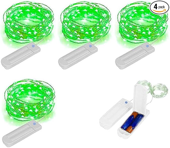 ZNYCYE St.Patrick's Day Fairy String Lights, 8.2Ft 50 LED Fairy Green Lights with Timer, 8 Modes Battery Operated Fairy Lights, 4 Pack Mini Led String Lights for St.Patrick's Decoration(Green)