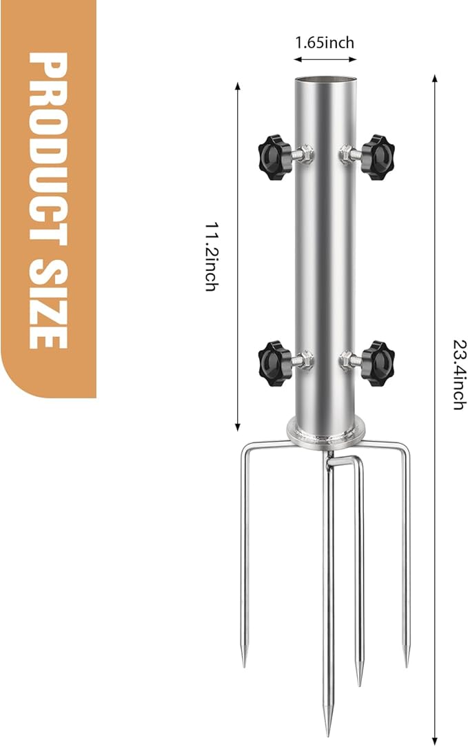 Detachable Heavy Stainless Steel Umbrella Stand,Outdoor Lawn Umbrella Holder,Garden Parasol Base,for Park,Yard,Beach,Patio and Lawn