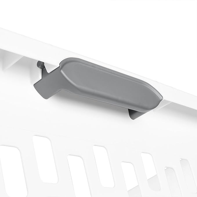 Sterilite Laundry Basket, Plastic Clothes Hamper, Large Rectangle Bin with Comfort Grip Handles and Reinforced Rim, 2 Bushel Capacity, White, 18 Pack