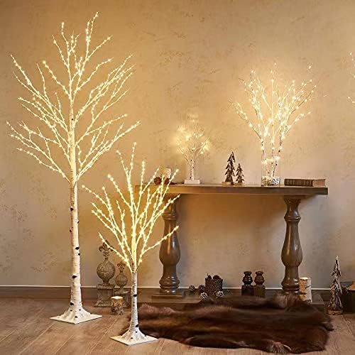 Birchlitland LED Birch Tree 4FT 200L Warm White Fairy Lights, Lighted Trees for Indoor Outdoor Home Thanksgiving Christmas Holiday Decoration
