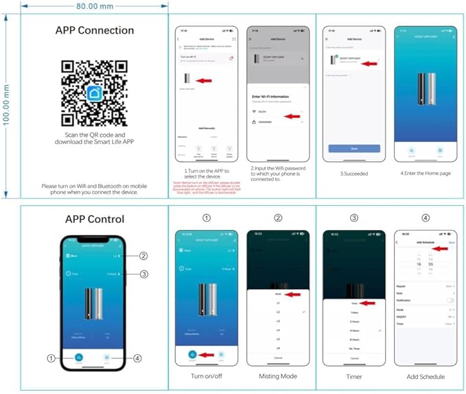 Waterless Essential Oil Diffuser - Home Luxury Scent Diffuser - Remote Control Antal Hayat Cordless Rechargeable Diffuser - 5000 sq. ft Coverage - Essential Oil Diffuser App Control Rechargeable