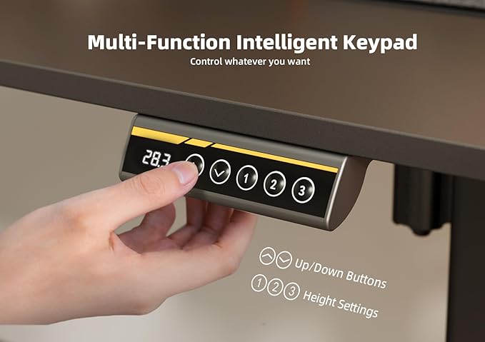 YDN Standing Desk with Drawers, 48 Inch Standing Desk Adjustable Height, Adjustable Electric Stand Up Sit Stand Small with Storage and Shelf, Black