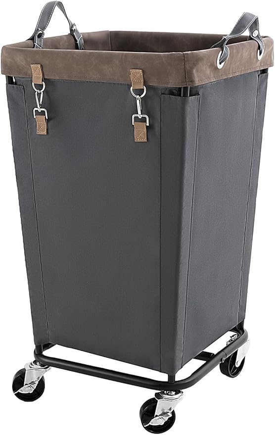 StorageWorks 160L Laundry Basket with Wheels, Large Rolling Hampers for Clothing Organizer, Dirty Clothes Basket for Hotel, Home, Closet, Dorm, Grey