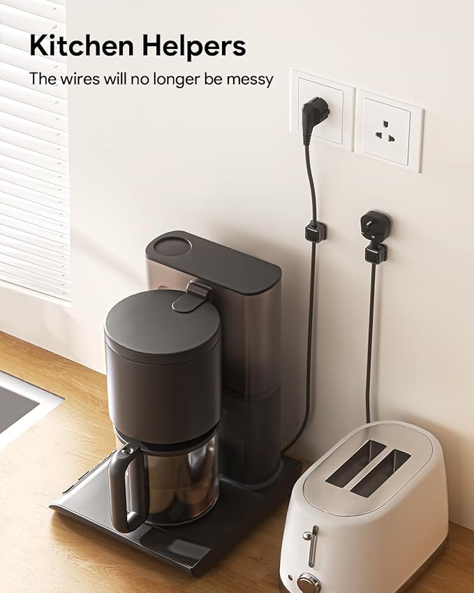 10 Pack Magnetic Cord Organizer Holder, Adjustable Cable Clips, Strong Adhesive Desk Cable Management Clips for Nightstand, Office, Car, Easy Open Design for Tidy Wire Organization