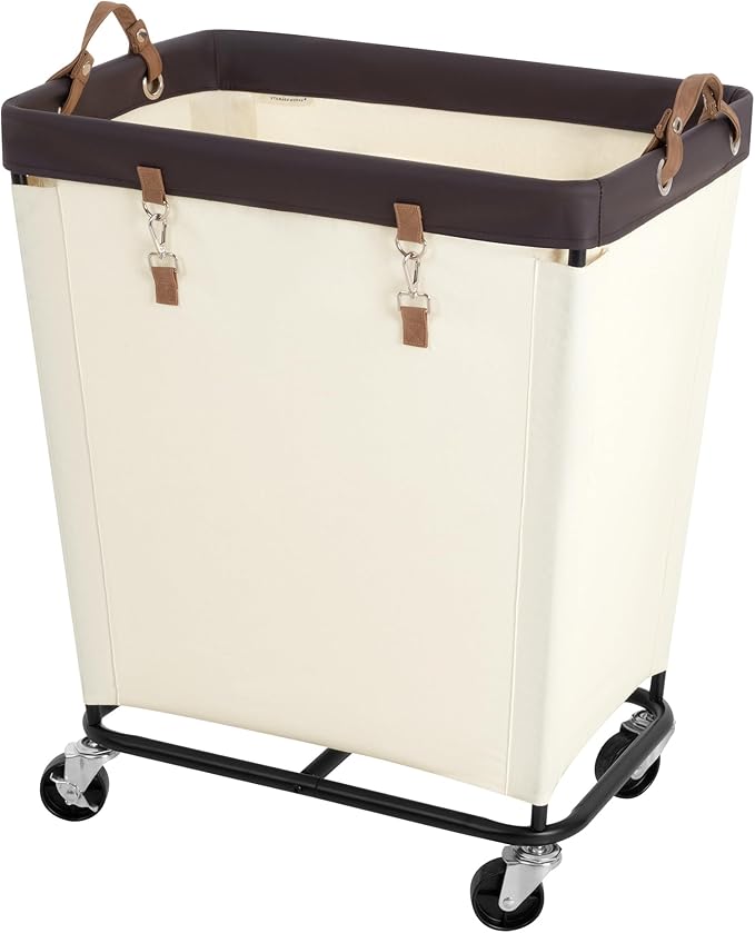 StorageWorks 210L Laundry Basket with Wheels, Extra Large Rolling Hampers for Clothing Organizer, Dirty Clothes Basket for Hotel, Home, Closet, Dorm, Beige