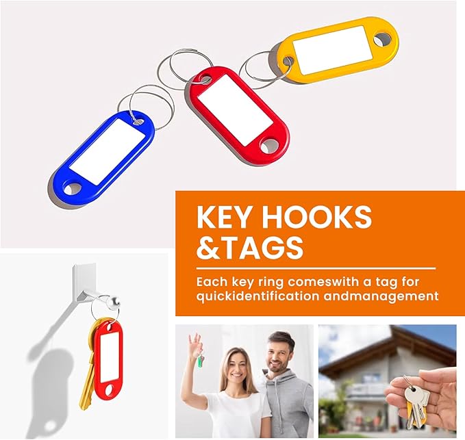 Zippered Key Case, Key Organizer, Fireproof and Waterproof Key Binder with 24 Hooks and Tags Portable Key Storage Book for Offices Real Estate Agencies Hotels and Rental Management