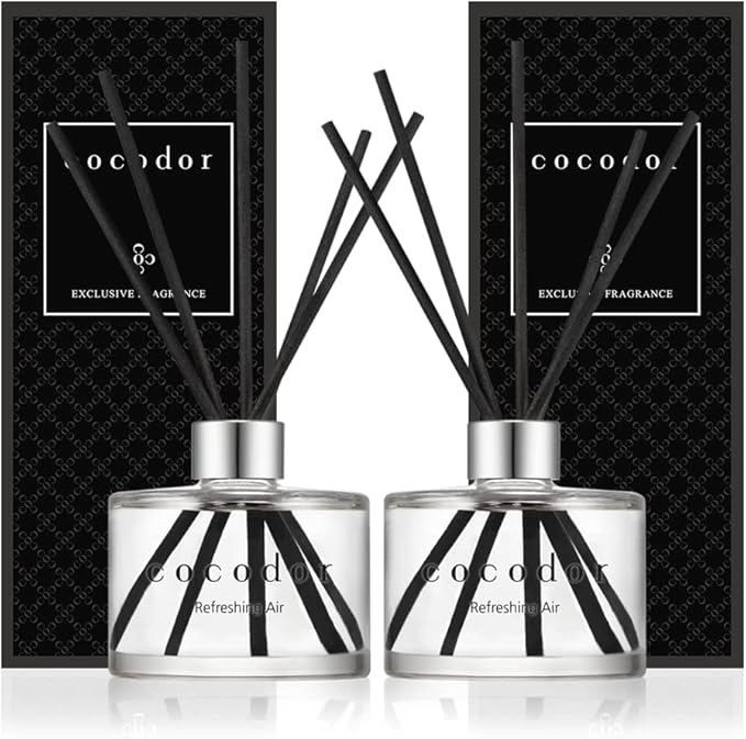 COCODOR Signature Reed Diffuser Set/Refreshing Air / 6.7oz /2 Pack/Home Fragrance Diffuser, Oil Scent Diffuser for Bathroom Shelf Decor