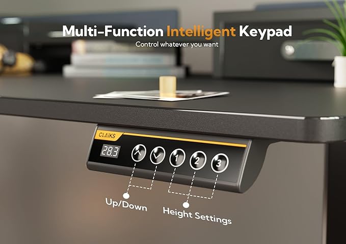 YDN Standing Desk with Drawers, 59 Inch Standing Desk Adjustable Height, Adjustable Electric Stand Up Sit Stand Small with Storage and Shelf, Black