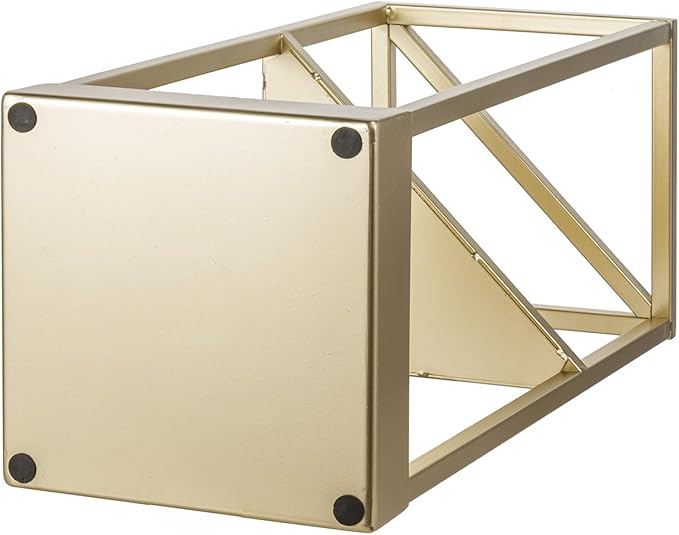 Umbrella Stand,Umbrella Holder for Entryway,20 Inch Tall Modern Brass Tone Metal Geometric Freestanding Entryway Umbrella Rack or Cane Holder with Shelf for Small Umbrellas and Bottom Drip Tray