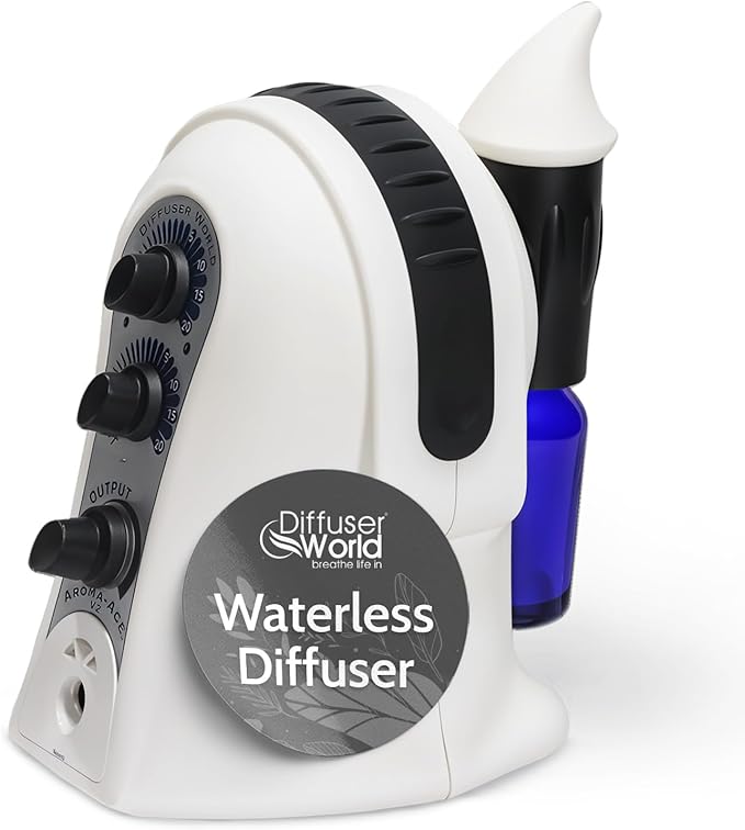 Waterless Diffuser for Essential Oils 12V Aroma-Ace™, Made in USA Black Aroma Atomizer Waterless Essential Oil Diffusers for Home Large Room, Air Aromatherapy Home Scent Diffusers