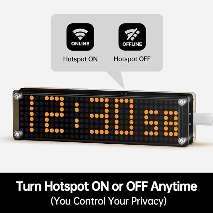 10 Inch Big Digital Clock with WiFi NTP Sync,Smart Large Display Digital Clock for with Seconds Options, DST, 12/24H Format, LED Matrix Desk Clock for Home and Office