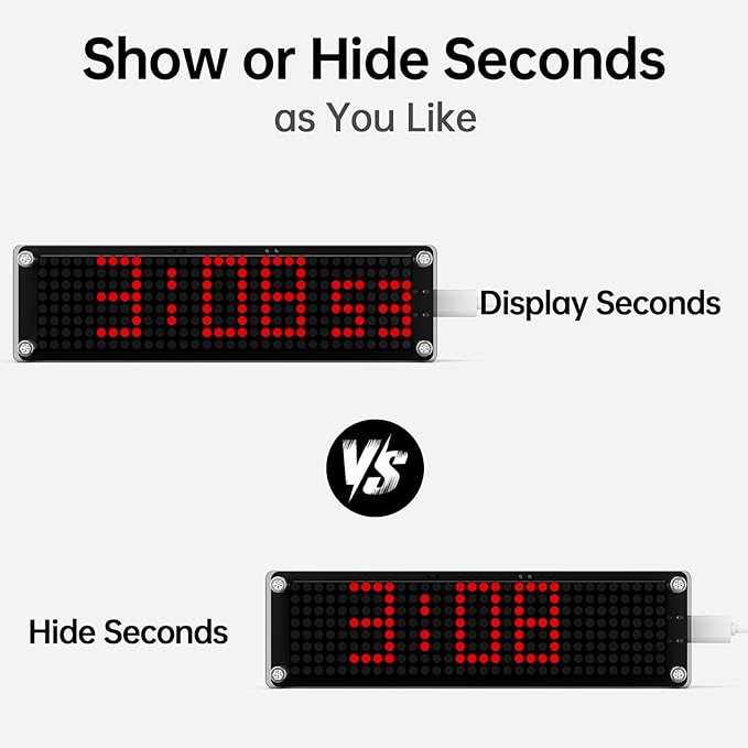 10 Inch Large Display Digital Clock with WiFi NTP Sync,Smart Clock with Adjustable Brightness & Auto Dimming, Easy Setup, Clear from a Distance,LED Matrix Desk Clock for Geeks,Seniors