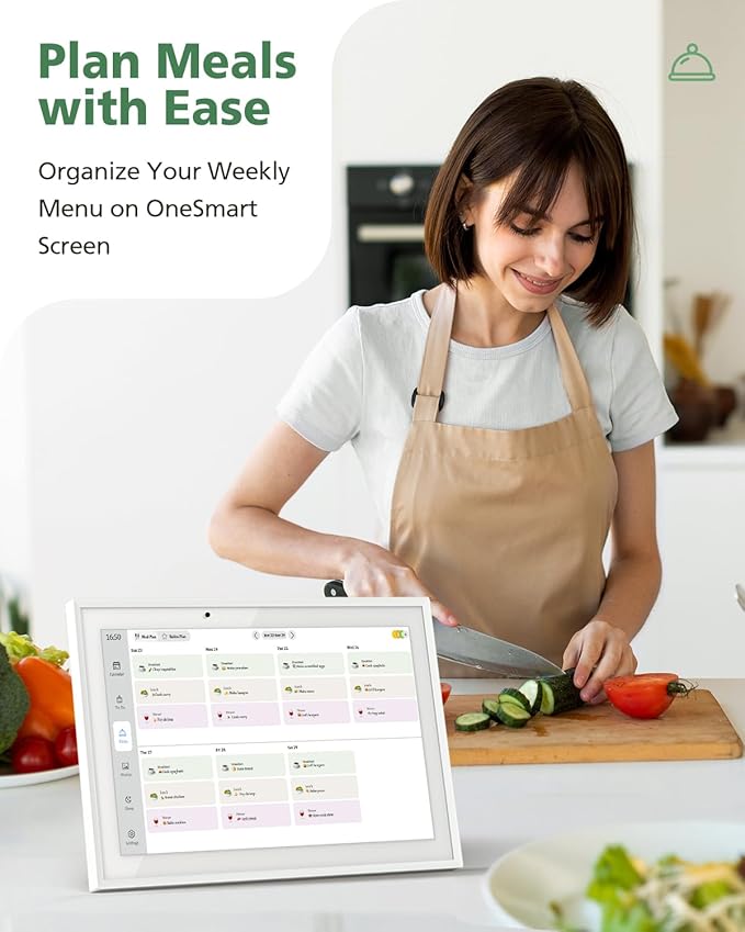 10.1 Inch Digital Calendar Chore Chart, Smart Digital Calendar Wall Planner Picture Frame with HD Touch Screen, Desk & Wall Mount Planner for Family Schedules(Black)