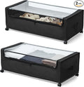 Under Bed Storage with Wheels, Under The Bed Storage Drawers On Wheels, Rolling Underbed Drawers, Lockable, Heavy Duty, XXXXL Size 90L