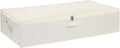 Under Bed Storage Container, Clothes Organizer with Handles, Foldable Storage Bin With Lid, Beige, 1 Pack, 23.6 x 11.8 x 5.9 Inch