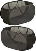 2 Pcs Mesh Popup Laundry Hamper, Opening Laundry Basket,Popup Laundry Basket with Durable Handles,Foldable Pop-up Mesh Hamper Dirty Clothes Basket for Clothes & Laundry-Home Organization