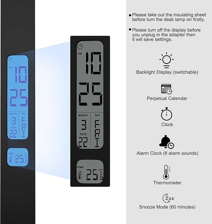 10 in 1 Smart Desk Lamp Led, Desk Light for Colleage Drom Room Office, Eye-Caring Table Lamp with Night Light, Lamp for Desk with 10W Wireless Charger, Dimmable Touch Lamp, Birthday Gifts for Women