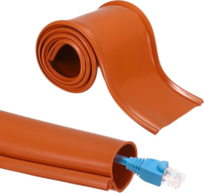 MECCANIXITY 3.3ft Cable Management Sleeve, 1 3/8 Inch, ID Flexible Cord Wires Hider Cover Insulation Snap-fit Protector for Substation, High-Voltage Electrical Networks, Red