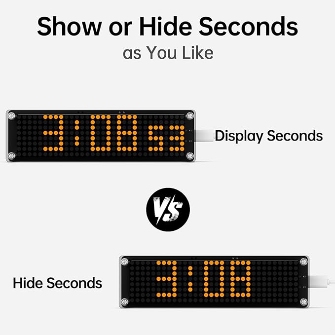 10 Inch Big Digital Clock with WiFi NTP Sync,Smart Large Display Digital Clock for with Seconds Options, DST, 12/24H Format, LED Matrix Desk Clock for Home and Office