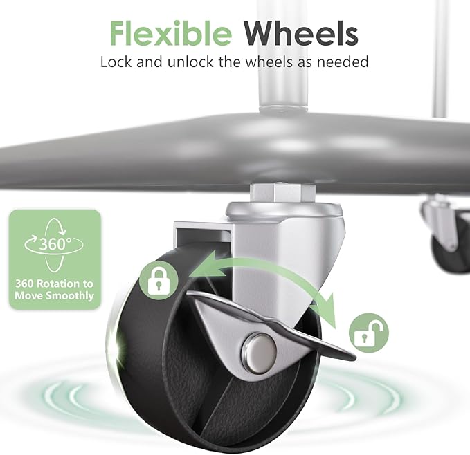 HILIUS Laundry Hamper with Wheels 210L Large Capacity Hamper Rolling Laundry Basket Extra Large Laundry Cart for Easy Transport Storage Basket Ideal for Dorm Laundry Room Bathroom Black