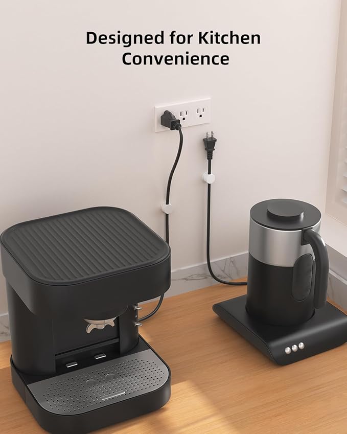 Swiveling Cord Holder, Magnetic Cord Organizer, Inchor Cable Organizer for Desk, 6 Pack Cable Clips for Nightstand, Adhesive Cable Holder Cable Management Clips for Car Home Office (White)