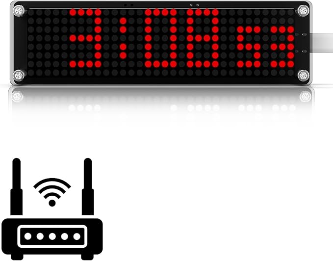 10 Inch Large Display Digital Clock with WiFi NTP Sync,Smart Clock with Adjustable Brightness & Auto Dimming, Easy Setup, Clear from a Distance,LED Matrix Desk Clock for Geeks,Seniors