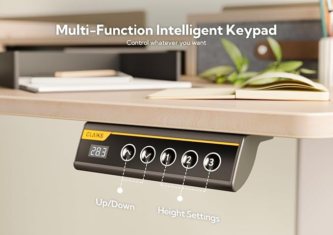 YDN Standing Desk with Drawers, 63 Inch Standing Desk Adjustable Height, Adjustable Electric Stand Up with Storage and Shelf, Natural