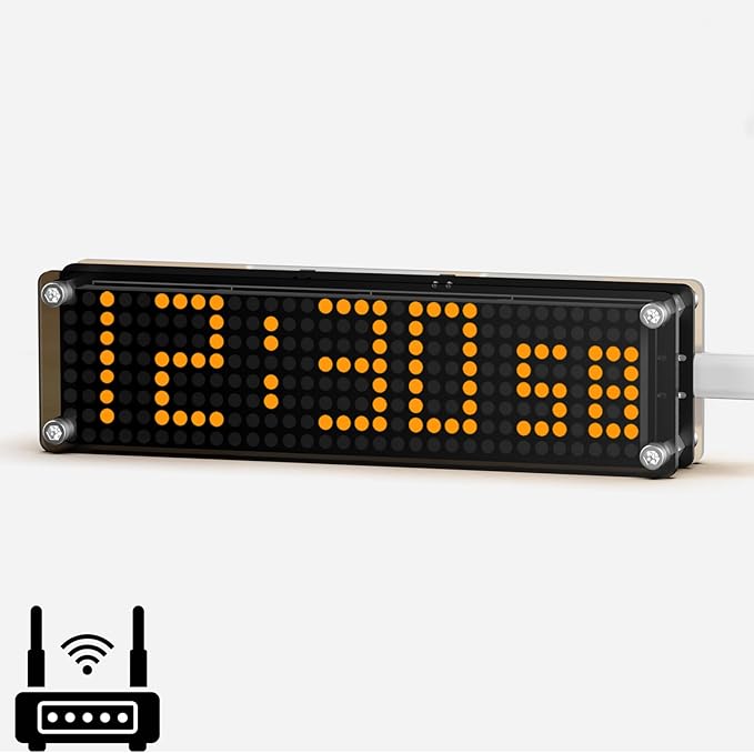 10 Inch Big Digital Clock with WiFi NTP Sync,Smart Large Display Digital Clock for with Seconds Options, DST, 12/24H Format, LED Matrix Desk Clock for Home and Office