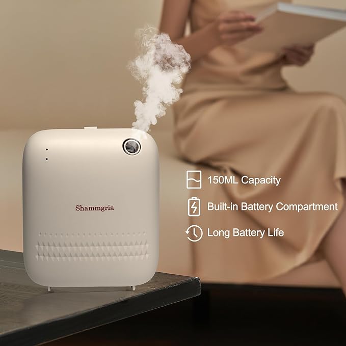 Battery-Powered Air Freshener Waterless Essential Oil Diffuser – 150mL Capacity, Smart Scent Diffuser for Rooms,Office & Commercial Use, Covers Up to 2000 sq.ft.Aromatherapy Scent Diffuser