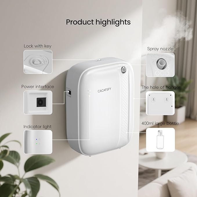 Waterless Essential Oil Diffuser,(2 * 50ml Fragrances Included) 3000 Sq.Ft Coverage 400 ml Large Capacity Hotel Scent Diffuser,Cold Air Tech, App & Button Control,Scent Diffusers for Home Large Room