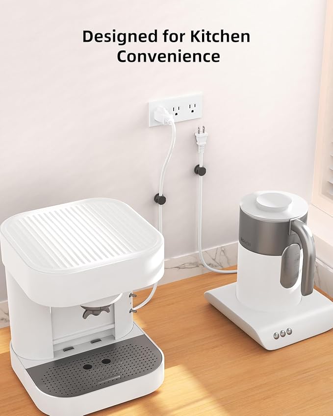 Cord Holder, Swiveling Cord Organizer, Magnetic Cable Clips for Desk, 6 Pack Cable Organizer for Nightstand, Adhesive Cable Holder Cable Management Clips for Car Home Office (Black)