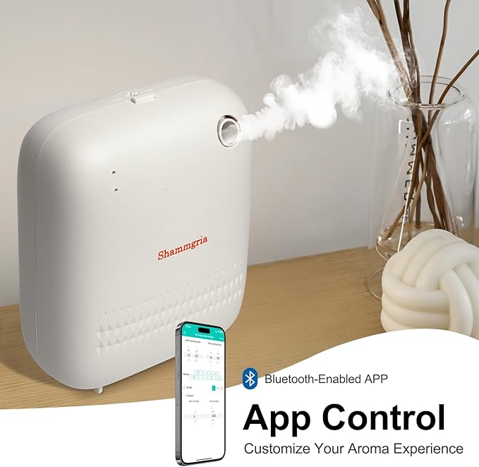 Battery-Powered Air Freshener Waterless Essential Oil Diffuser – 150mL Capacity, Smart Scent Diffuser for Rooms,Office & Commercial Use, Covers Up to 2000 sq.ft.Aromatherapy Scent Diffuser