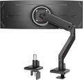 monTEK Single Monitor Arm for Max 45 Inch Ultrawide Screens Adjustable Monitor Desk Mount Holds 35 Lbs Cable Management with Clamp/Grommet Desk Mount, VESA 75/100mm, MA1007BK
