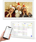 10.1 Inch Digital Calendar Chore Chart, Smart Digital Calendar Wall Planner Picture Frame with HD Touch Screen, Desk & Wall Mount Planner for Family Schedules(White)