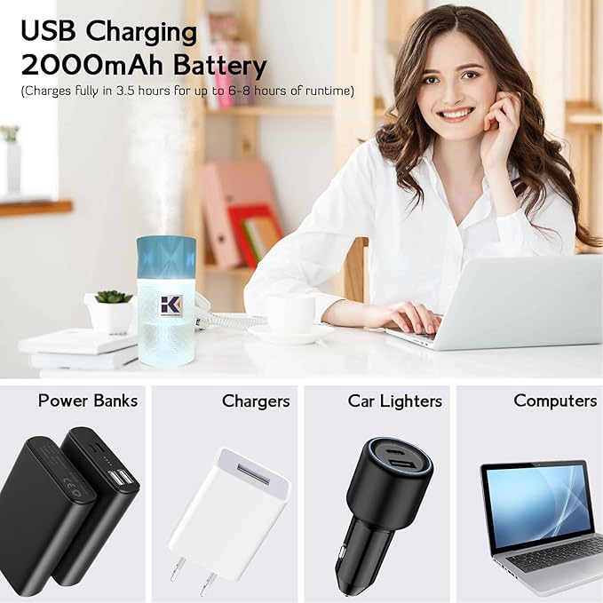 Essential Oil Diffuser with Night Light, 250ml Home Humidifier with Negative Ions, 3 Mode Ultrasonic Cool Mist Aroma Machine with 10ml Essential Oil (Blue, Sandwood)