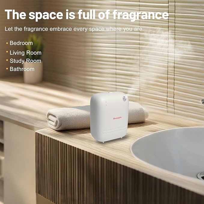 Battery-Powered Air Freshener Waterless Essential Oil Diffuser – 150mL Capacity, Smart Scent Diffuser for Rooms,Office & Commercial Use, Covers Up to 2000 sq.ft.Aromatherapy Scent Diffuser