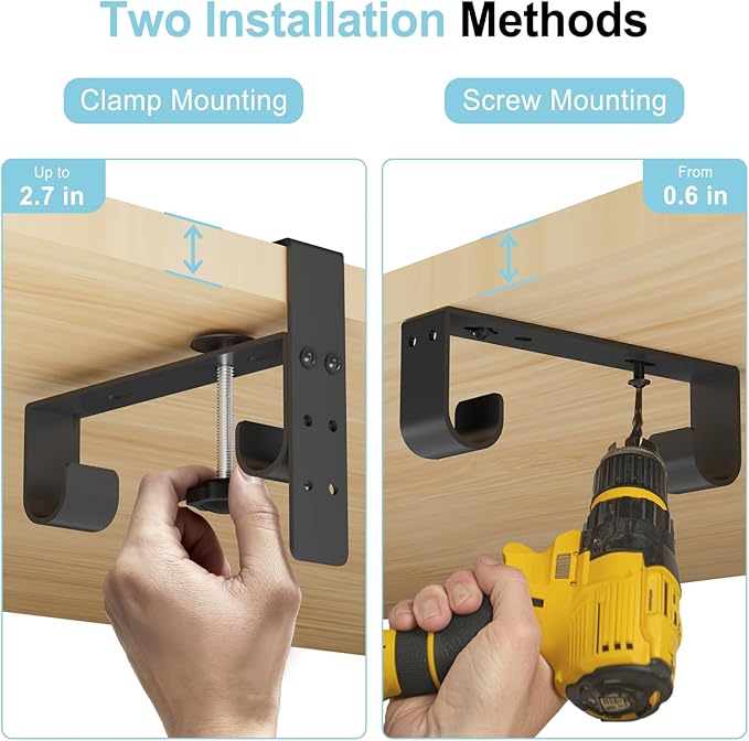 Under Desk Cable Management Tray,No-Drill Upgraded Thickened Felt Cord Organizer with Clamp or Screw Mount,Cable Holder for Standing Desk,Home Or Office(Beige, 31.5")