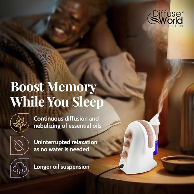 Waterless Diffuser for Essential Oils 12V Aroma-Ace™, Made in USA Bronze Aroma Atomizer Waterless Essential Oil Diffusers for Home Large Room, Air Aromatherapy Home Scent Diffusers