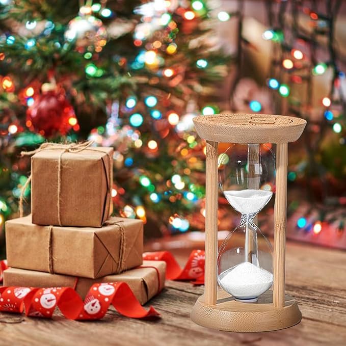 10 Minute Hourglass, Wood Sand Timer, Mini Sand Watch 10 Min,Unbreakable Sandglass, Teachers Classroom Time, White Toothbrush Timer