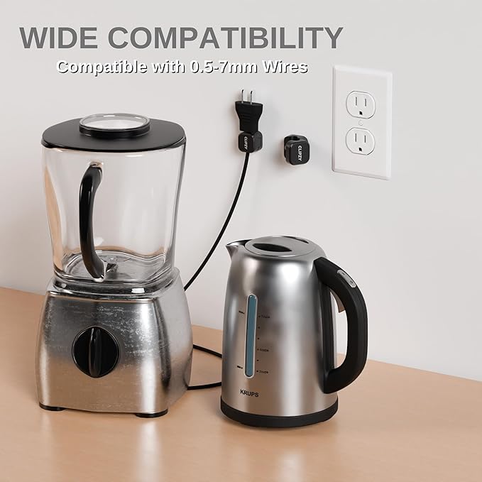 6 Pack Magnetic Cable Clips & Cord Holder, Under Desk Cable Management, Adhesive Wire Holder Keeper Organizer for Home Office Computer Desk Phone Car Wall Desktop Nightstand - Black