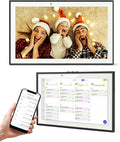 10.1 Inch Digital Calendar Chore Chart, Smart Digital Calendar Wall Planner Picture Frame with HD Touch Screen, Desk & Wall Mount Planner for Family Schedules(Black)