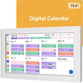 Yofidra Digital Calendar, 15.6" Smart Electronic Calendar with Chore Photo Meal Reward To-do Chart, Wall & Desk Planner for Family Schedule, Wifi Interactive Touchscreen Display with Stand, White