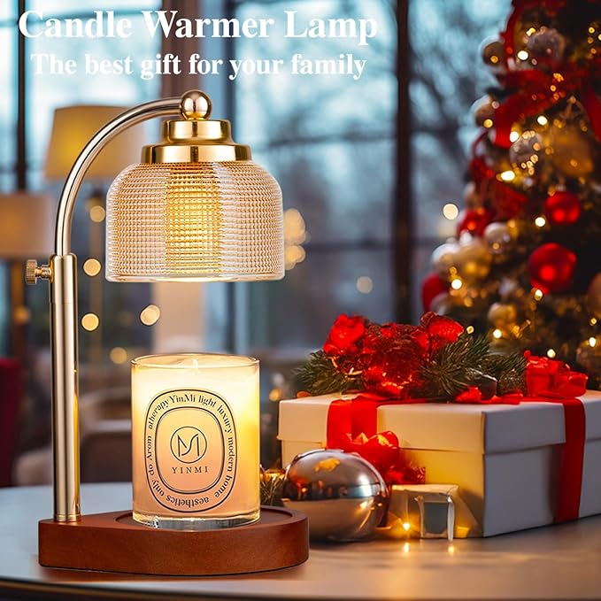 (2 Pack) Candle Warmer Lamp with Timer Dimmer, Birthday Gifts for Women Mom Sister, House Warming Gifts Vintage Home Decor, Adjustable Height Wax Melt Warmer for Jar Candles with 4 Bulbs