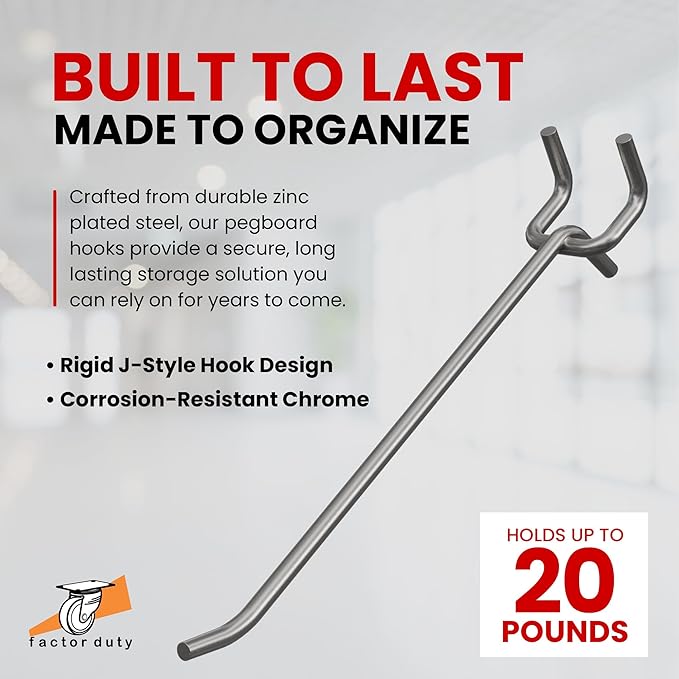 100 Pack PEG Board Pegboard Shelving Hooks 6" Length Wholesale Lot