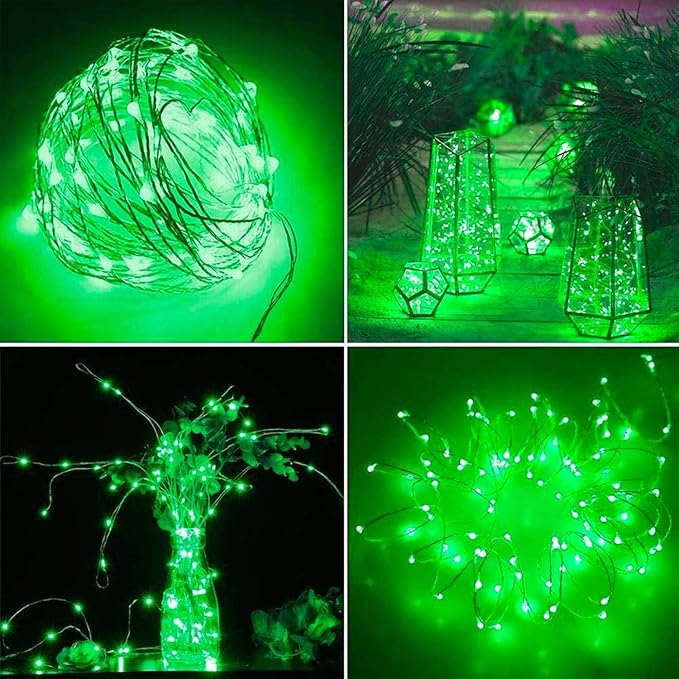 ZNYCYE St.Patrick's Day Fairy String Lights, 8.2Ft 50 LED Fairy Green Lights with Timer, 8 Modes Battery Operated Fairy Lights, 4 Pack Mini Led String Lights for St.Patrick's Decoration(Green)