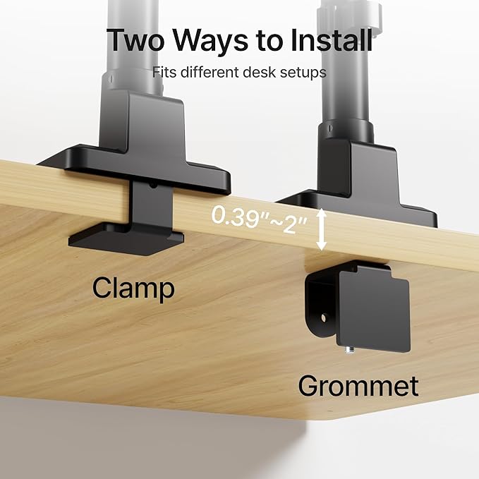 monTEK Tall Single Monitor Arm for 17 to 45 Inch Curved Screen Adjustable Upgraded Heavy Duty Ultrawide Monitor Arm Holds 35 Lbs Cable Management with C Clamp, Grommet Base, VESA 75/100mm, MA1007PBK